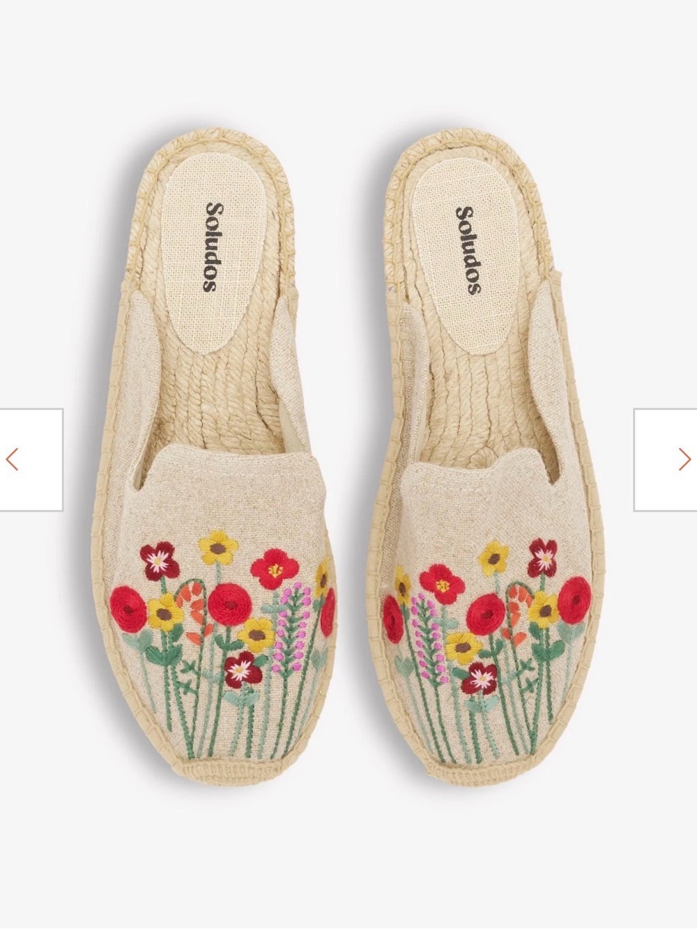 Soludos Women's Embroidered Floral Espadrille Mules